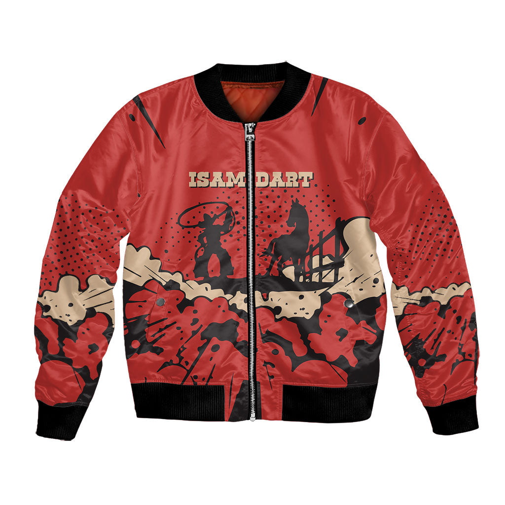 Isom Dart Black Cowboy Bomber Jacket Wild West Outlaw Vintage Comic Art