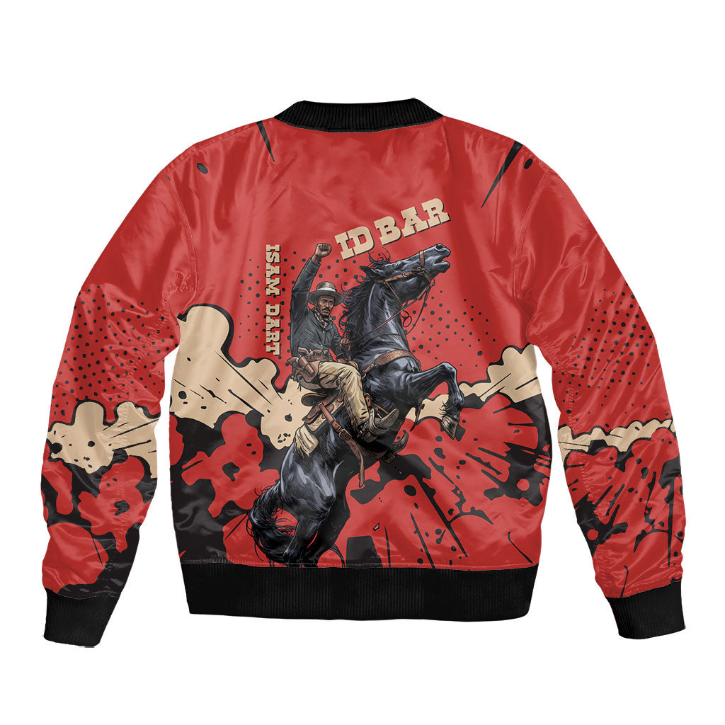 Isom Dart Black Cowboy Bomber Jacket Wild West Outlaw Vintage Comic Art