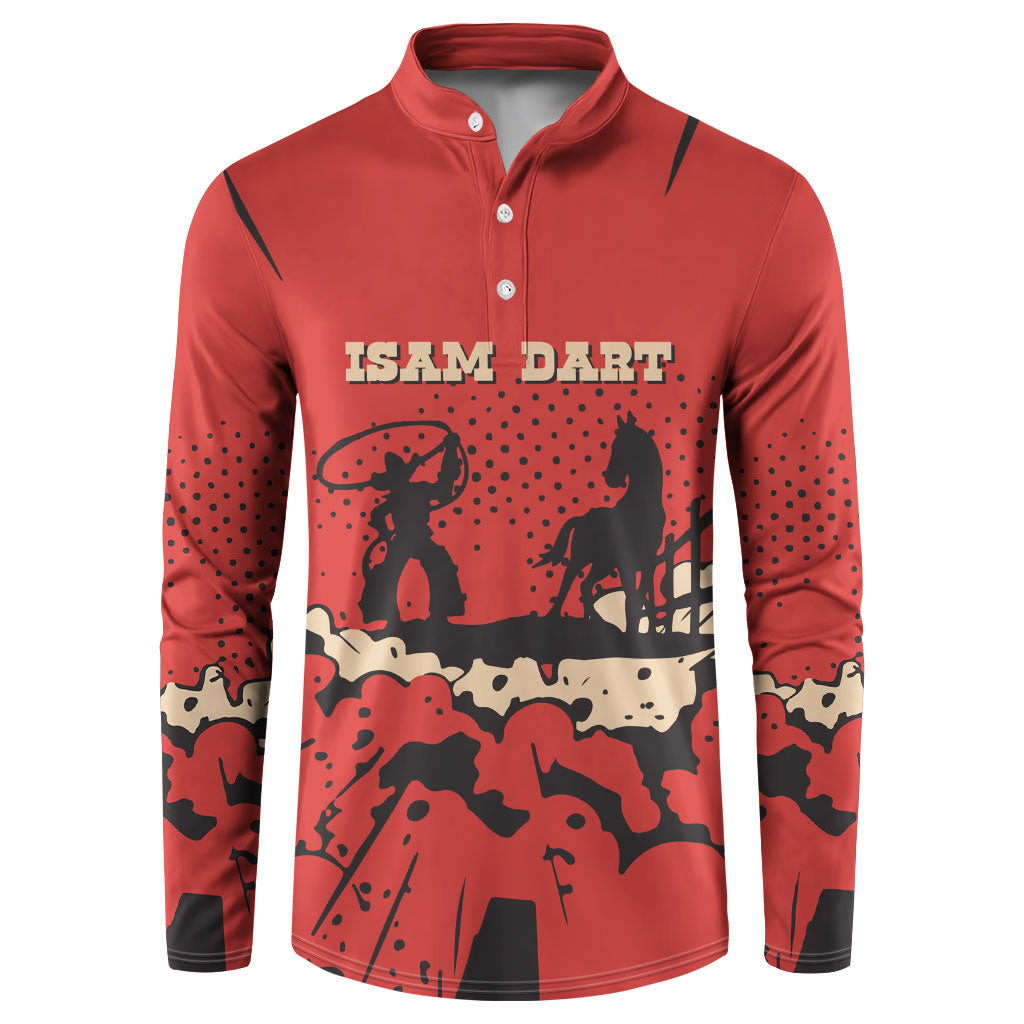 Isom Dart Black Cowboy Button Sweatshirt Wild West Outlaw Vintage Comic Art