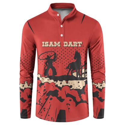 Isom Dart Black Cowboy Button Sweatshirt Wild West Outlaw Vintage Comic Art