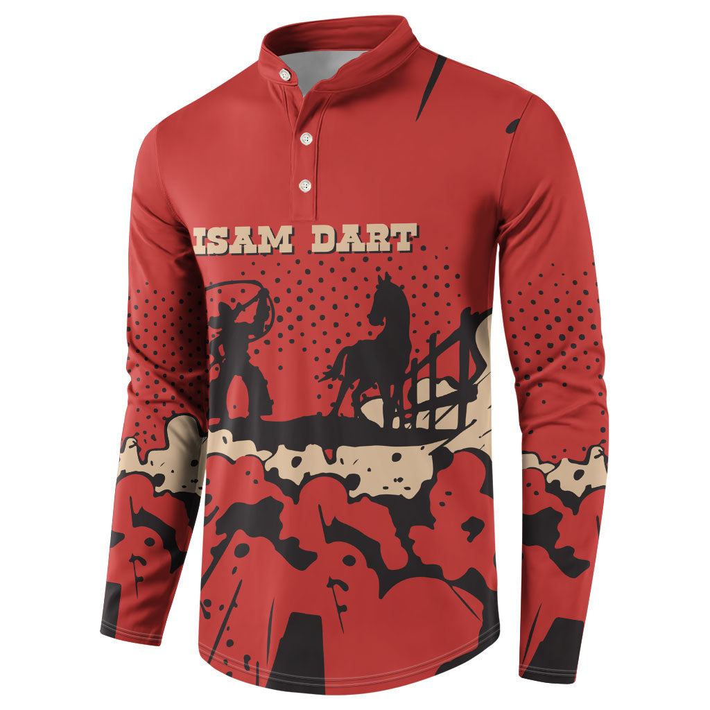 Isom Dart Black Cowboy Button Sweatshirt Wild West Outlaw Vintage Comic Art