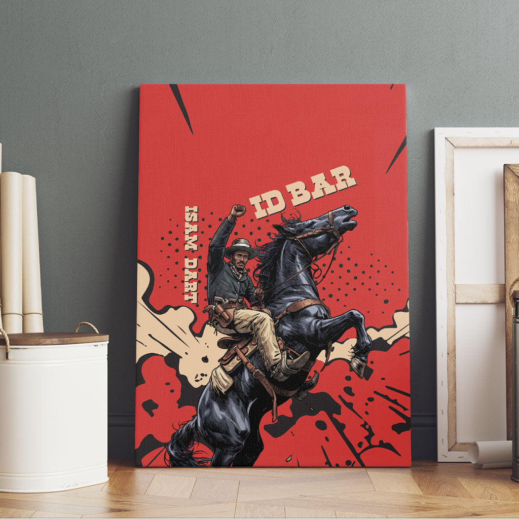 Isom Dart Black Cowboy Canvas Wall Art Wild West Outlaw Vintage Comic Art