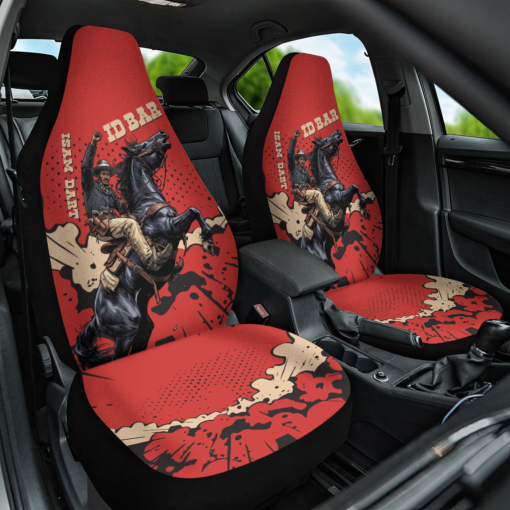 Isom Dart Black Cowboy Car Seat Cover Wild West Outlaw Vintage Comic Art