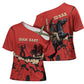 Isom Dart Black Cowboy Cross Shoulder Shirt Wild West Outlaw Vintage Comic Art