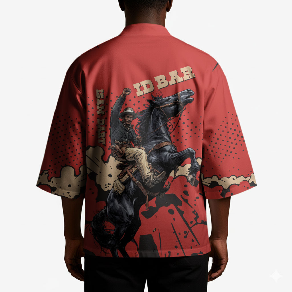Isom Dart Black Cowboy Kimono Wild West Outlaw Vintage Comic Art