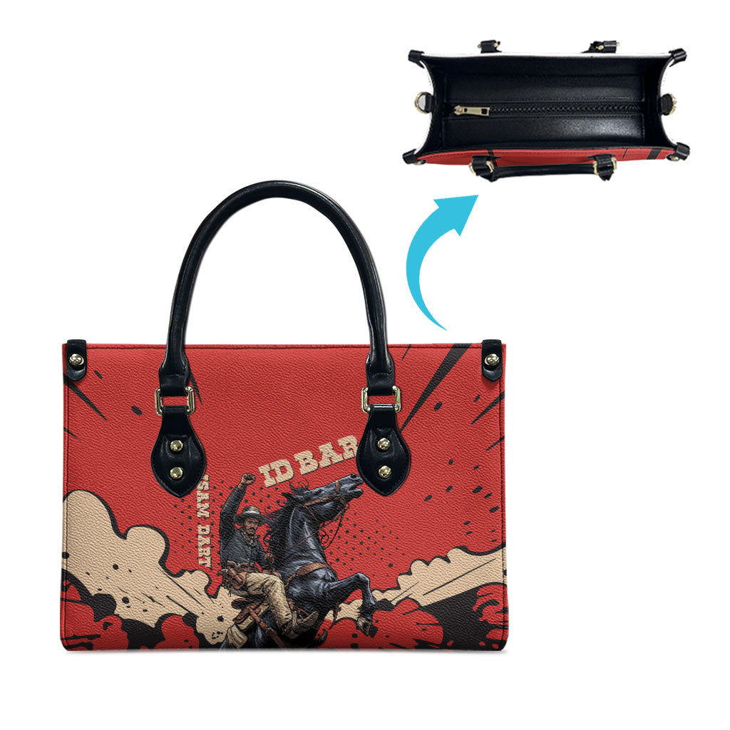 Isom Dart Black Cowboy Leather Bag Wild West Outlaw Vintage Comic Art