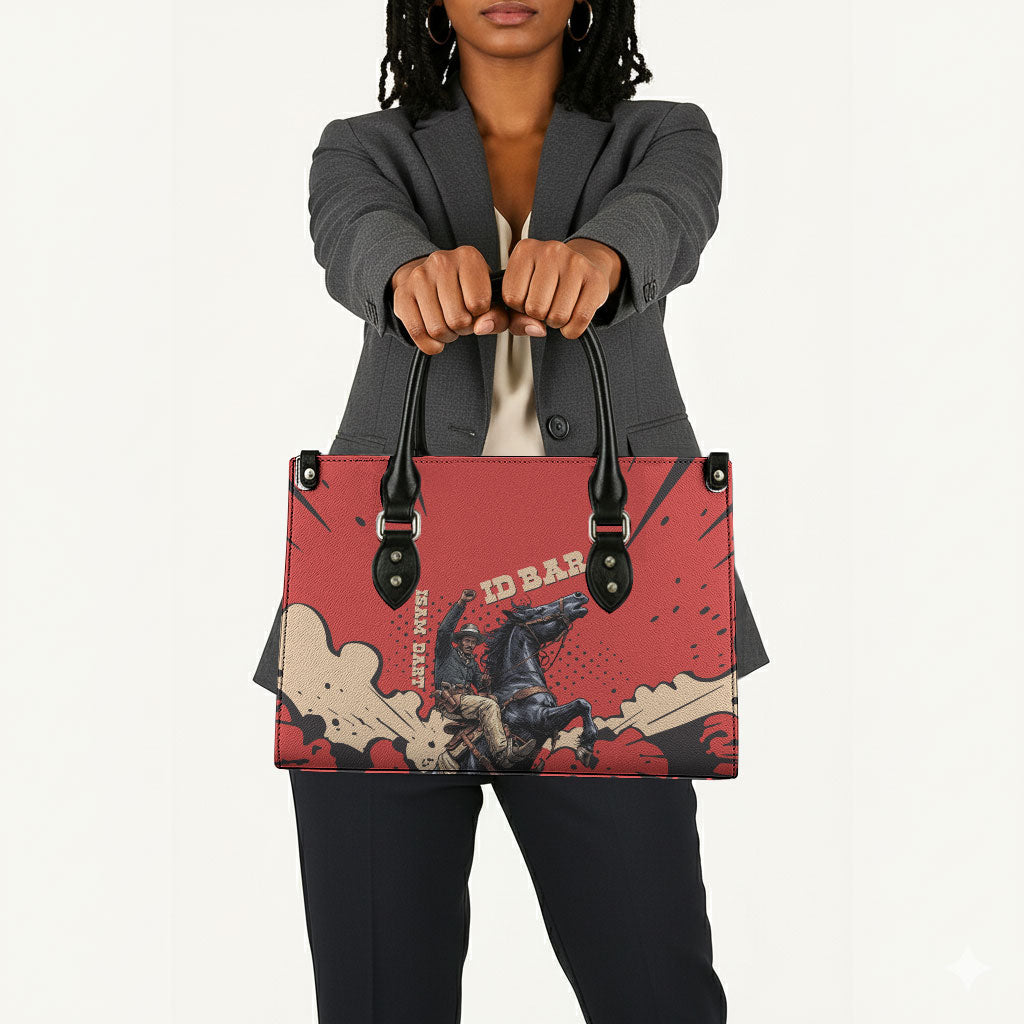 Isom Dart Black Cowboy Leather Bag Wild West Outlaw Vintage Comic Art