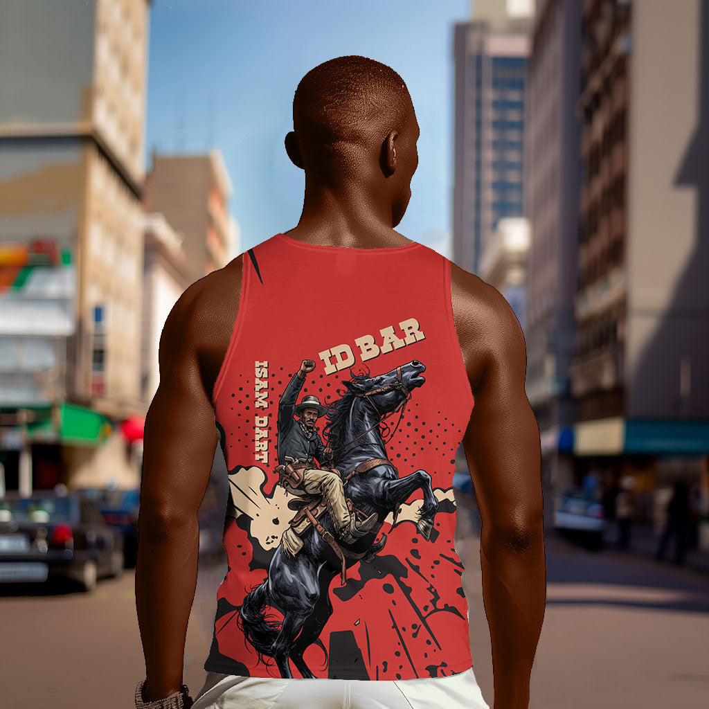 Isom Dart Black Cowboy Men Tank Top Wild West Outlaw Vintage Comic Art