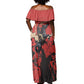 Isom Dart Black Cowboy Off Shoulder Maxi Dress Wild West Outlaw Vintage Comic Art