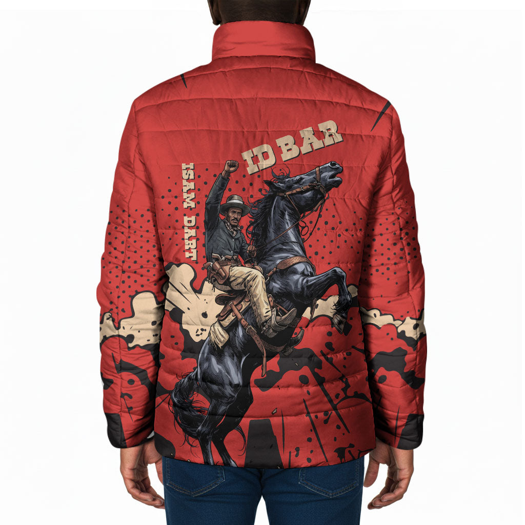 Isom Dart Black Cowboy Padded Jacket Wild West Outlaw Vintage Comic Art