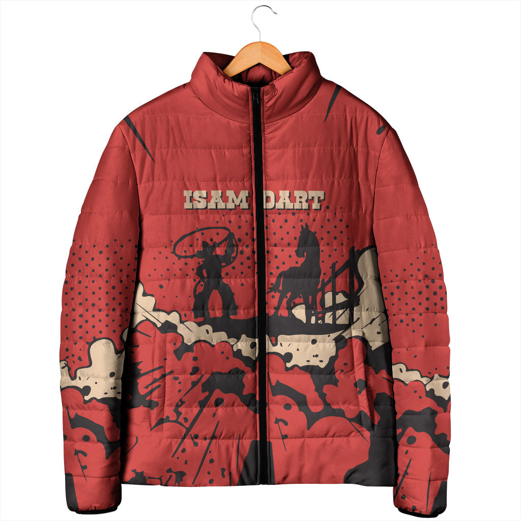 Isom Dart Black Cowboy Padded Jacket Wild West Outlaw Vintage Comic Art