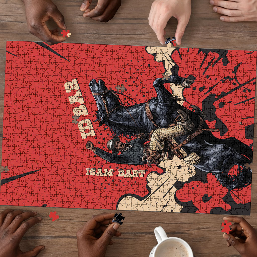 Isom Dart Black Cowboy Puzzle Wild West Outlaw Vintage Comic Art
