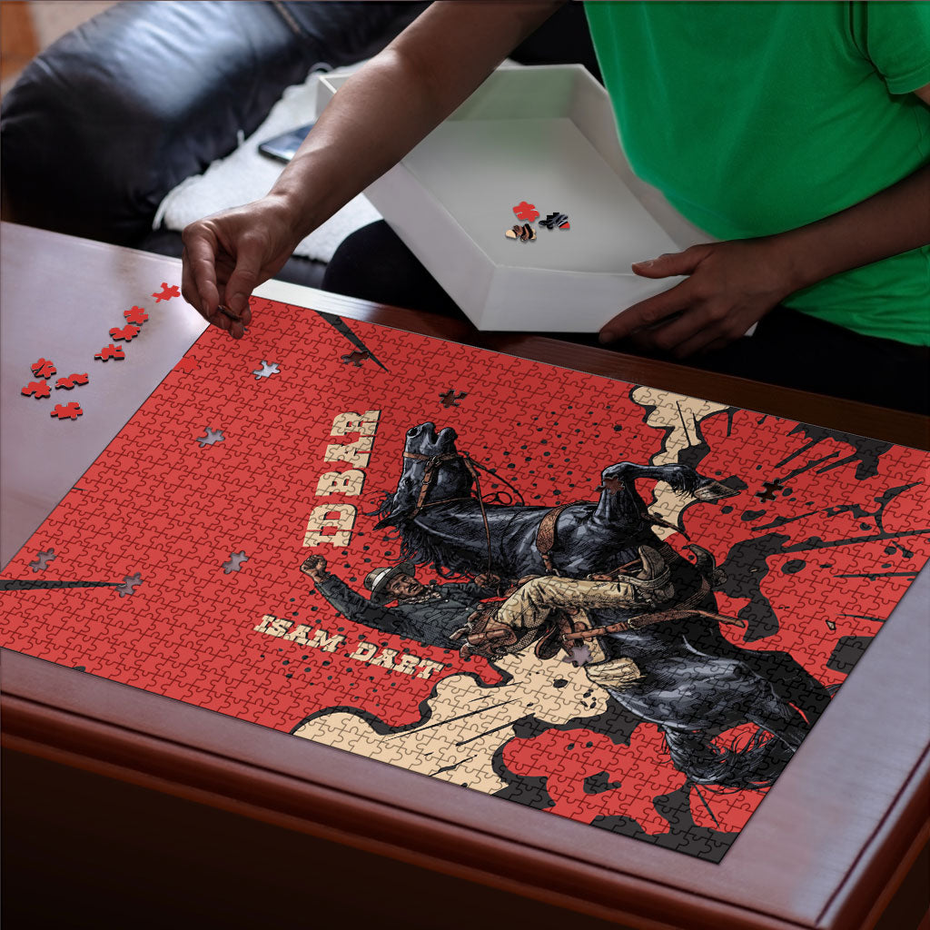 Isom Dart Black Cowboy Puzzle Wild West Outlaw Vintage Comic Art