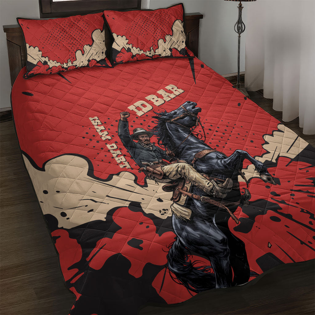 Isom Dart Black Cowboy Quilt Bed Set Wild West Outlaw Vintage Comic Art