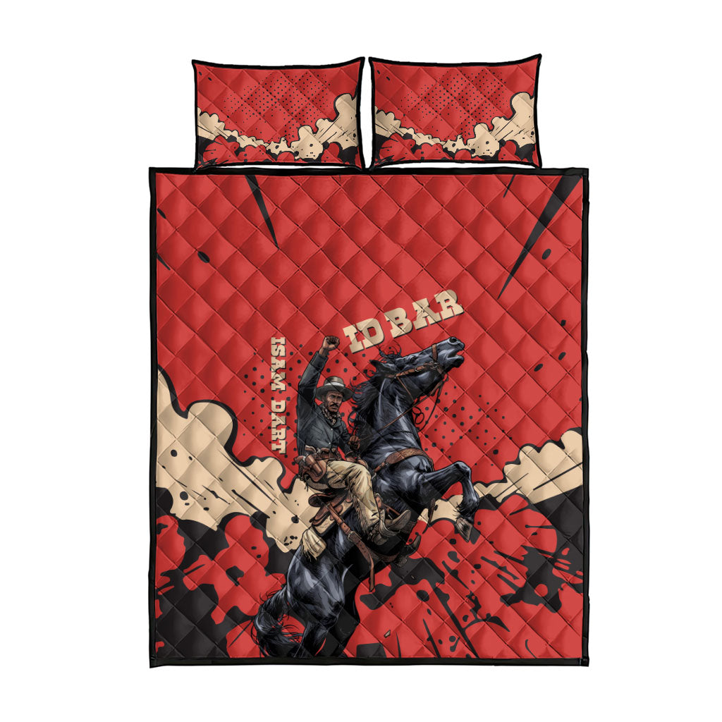 Isom Dart Black Cowboy Quilt Bed Set Wild West Outlaw Vintage Comic Art