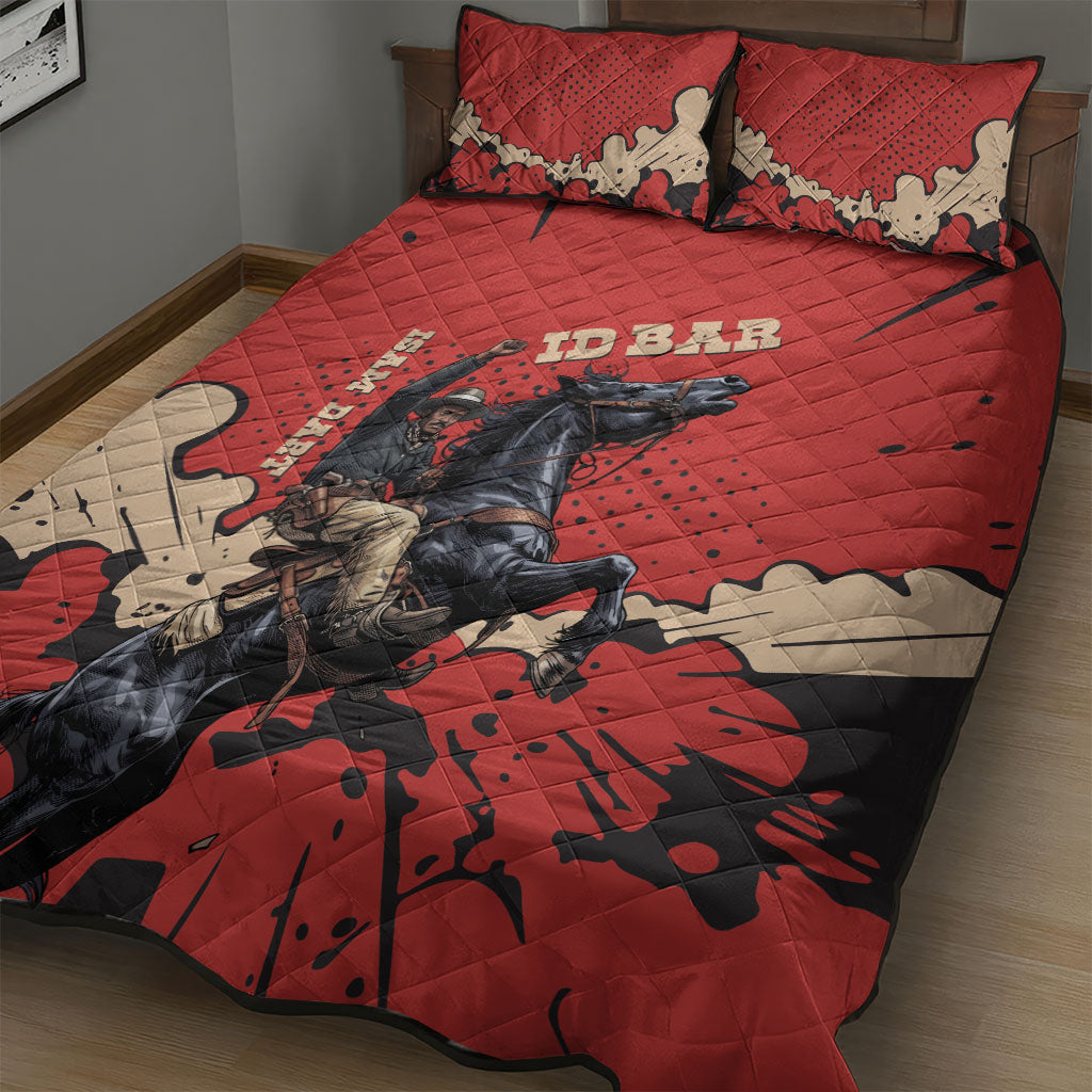 Isom Dart Black Cowboy Quilt Bed Set Wild West Outlaw Vintage Comic Art