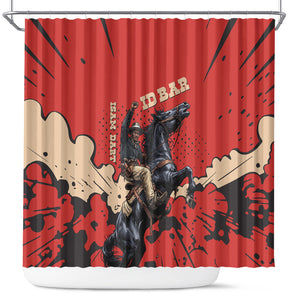 Isom Dart Black Cowboy Shower Curtain Wild West Outlaw Vintage Comic Art