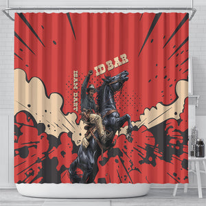 Isom Dart Black Cowboy Shower Curtain Wild West Outlaw Vintage Comic Art