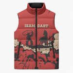 Isom Dart Black Cowboy Sleeveless Puffer Jacket Wild West Outlaw Vintage Comic Art