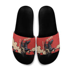 Isom Dart Black Cowboy Slide Sandals Wild West Outlaw Vintage Comic Art