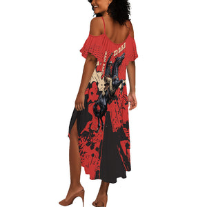Isom Dart Black Cowboy Summer Maxi Dress Wild West Outlaw Vintage Comic Art