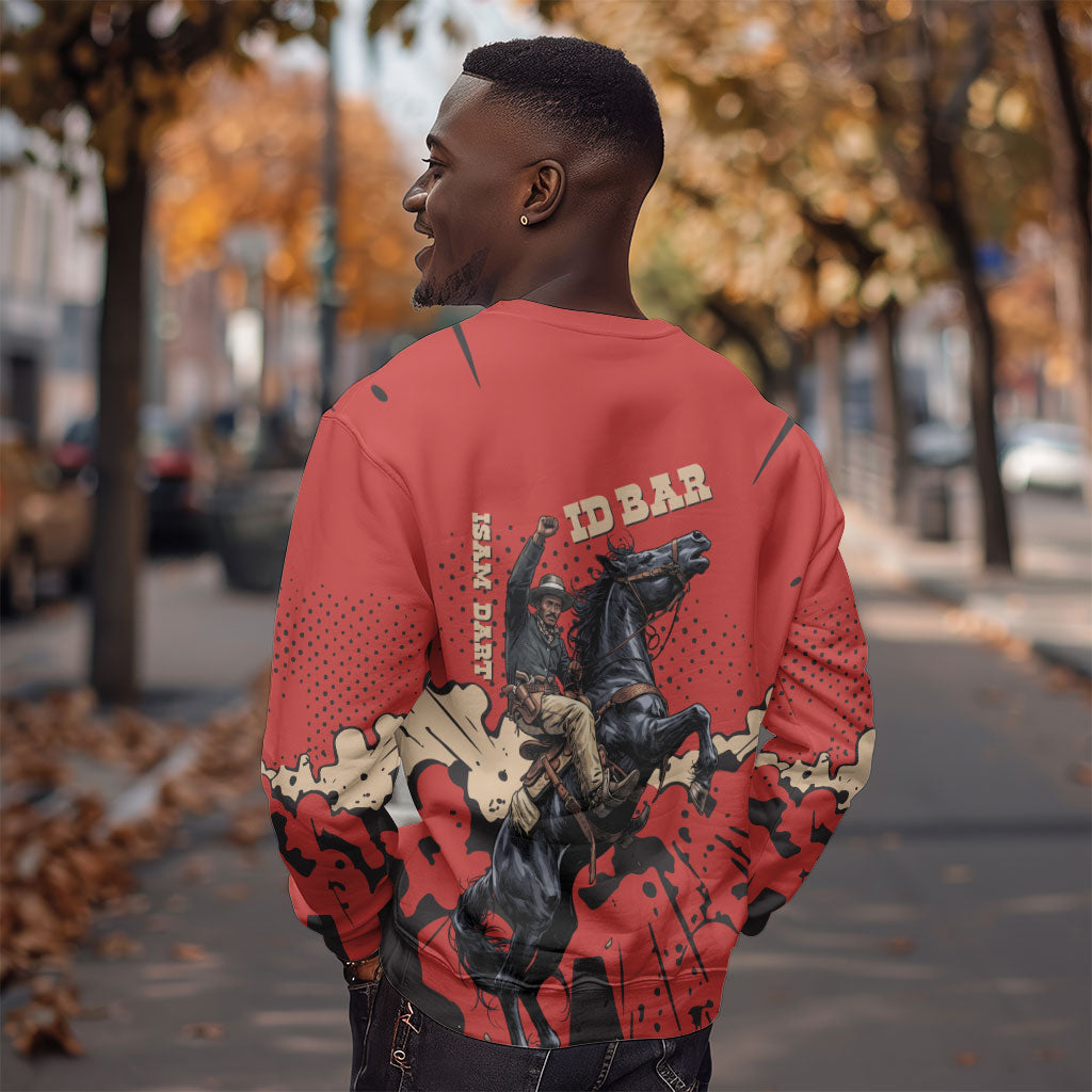 Isom Dart Black Cowboy Sweatshirt Wild West Outlaw Vintage Comic Art