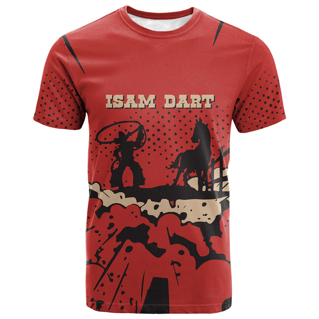 Isom Dart Black Cowboy T shirt Wild West Outlaw Vintage Comic Art