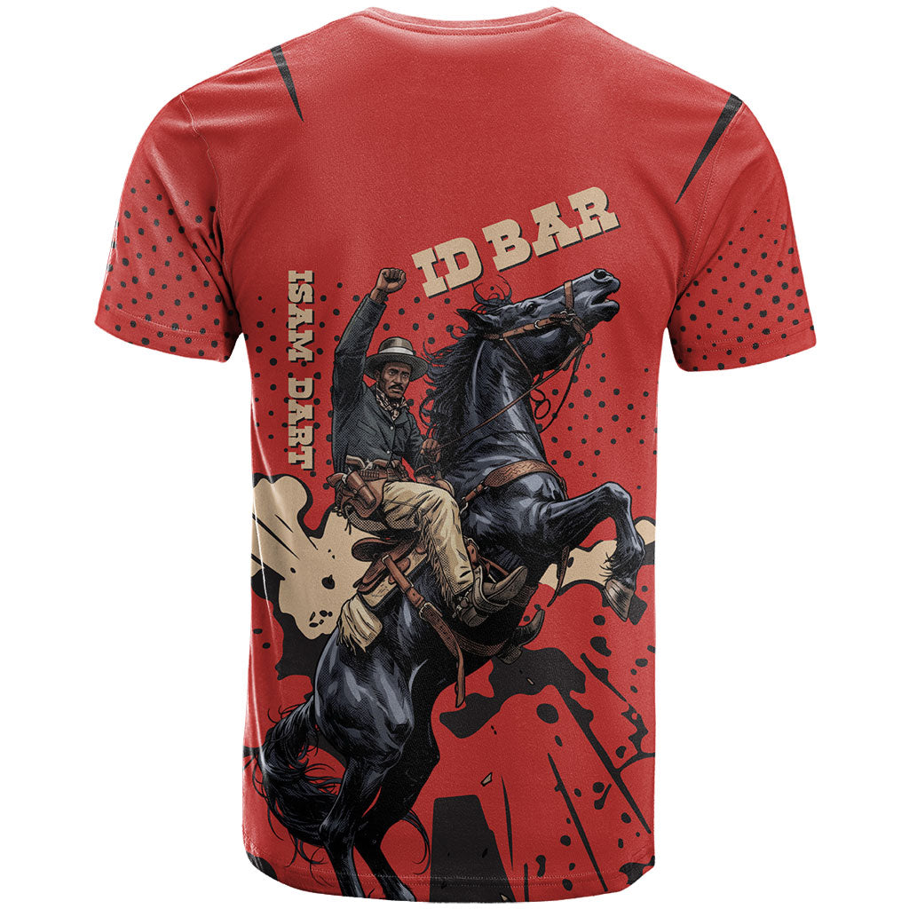 Isom Dart Black Cowboy T shirt Wild West Outlaw Vintage Comic Art