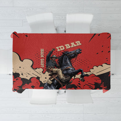 Isom Dart Black Cowboy Tablecloth Wild West Outlaw Vintage Comic Art