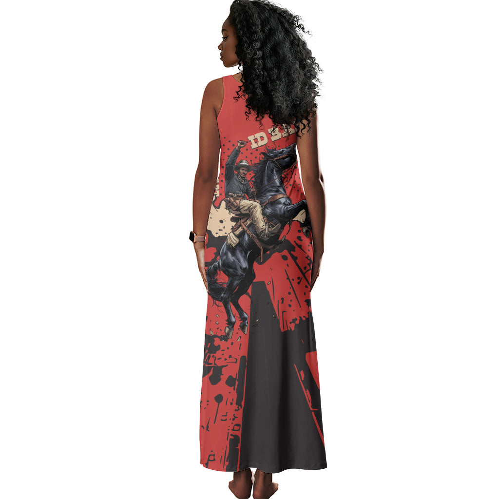 Isom Dart Black Cowboy Tank Maxi Dress Wild West Outlaw Vintage Comic Art