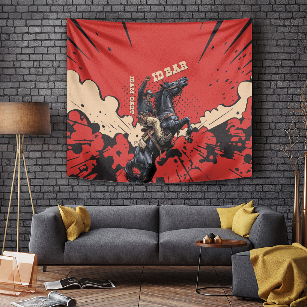 Isom Dart Black Cowboy Tapestry Wild West Outlaw Vintage Comic Art