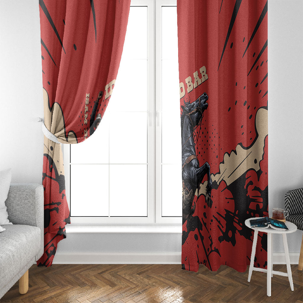 Isom Dart Black Cowboy Window Curtain Wild West Outlaw Vintage Comic Art