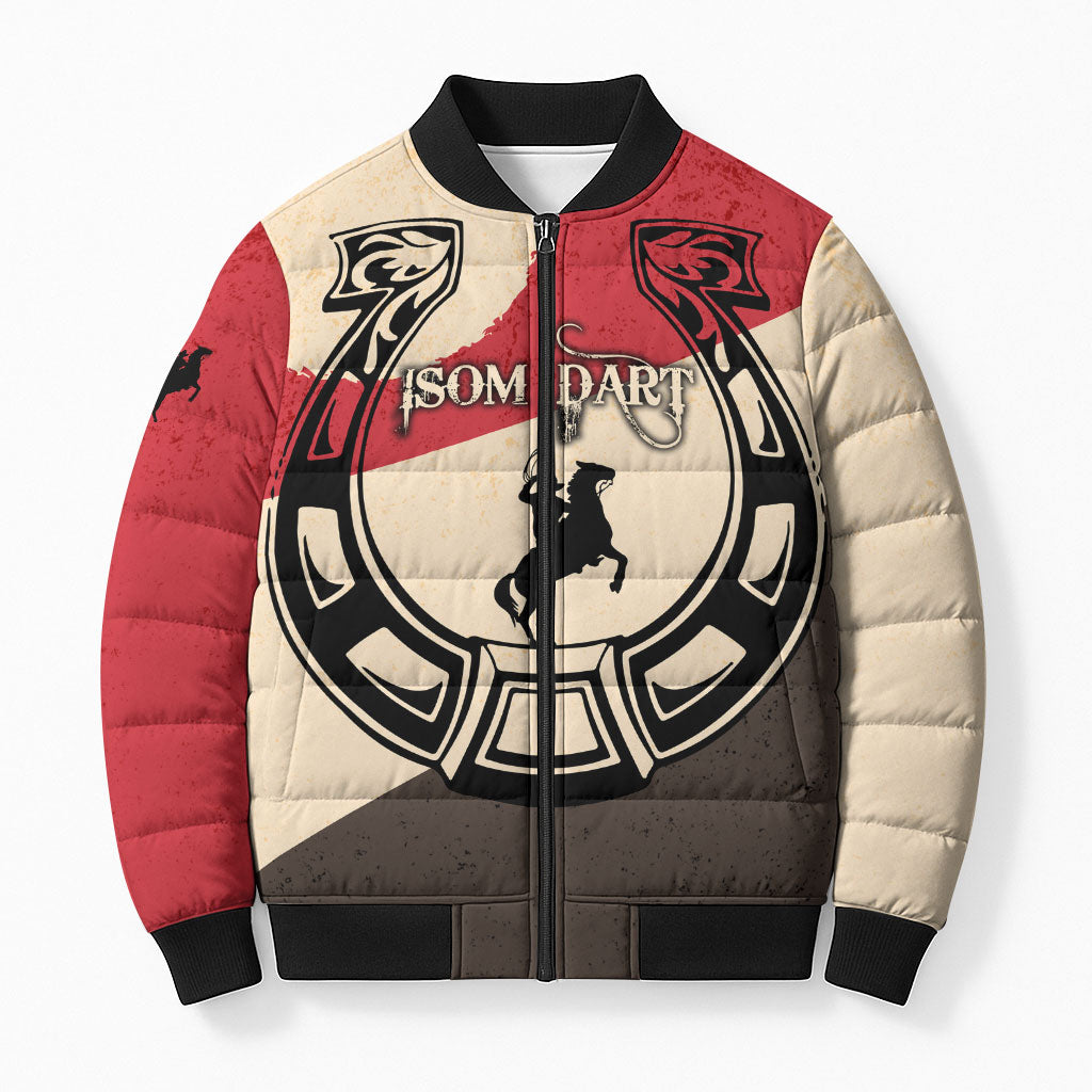 Isom Dart Legend Of The West Bomber Puffer Jacket Vintage Horseshoe Western