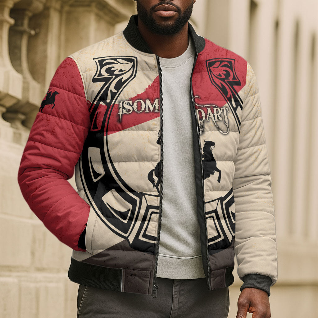 Isom Dart Legend Of The West Bomber Puffer Jacket Vintage Horseshoe Western