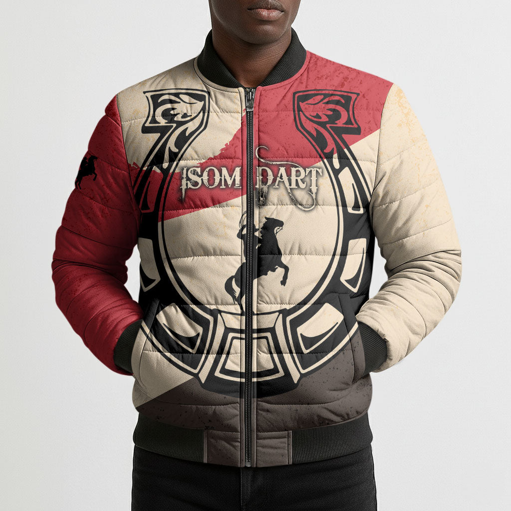 Isom Dart Legend Of The West Bomber Puffer Jacket Vintage Horseshoe Western