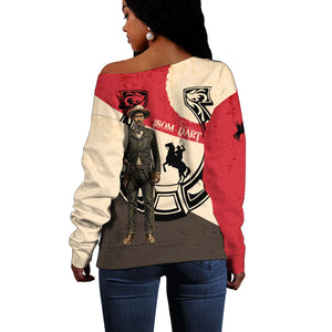 Isom Dart Legend Of The West Off Shoulder Sweater Vintage Horseshoe Western