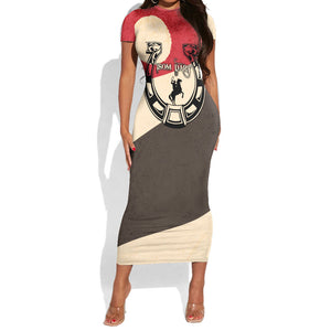 Isom Dart Legend Of The West Short Sleeve Bodycon Dress Vintage Horseshoe Western
