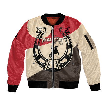 Isom Dart Legend Of The West Sleeve Zip Bomber Jacket Vintage Horseshoe Western