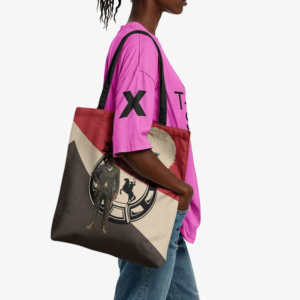 Isom Dart Legend Of The West Tote Bag Vintage Horseshoe Western