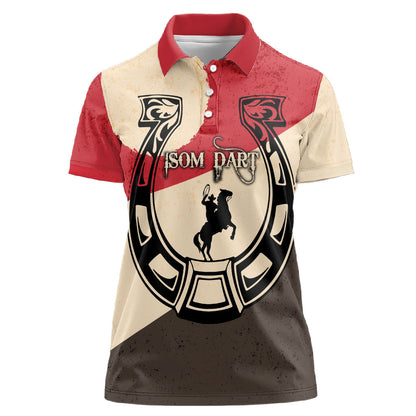 Isom Dart Legend Of The West Women Polo Shirt Vintage Horseshoe Western