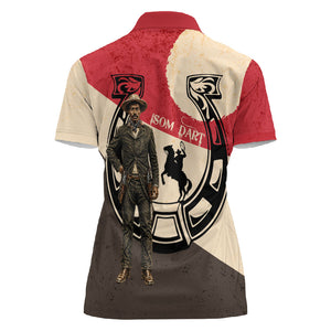 Isom Dart Legend Of The West Women Polo Shirt Vintage Horseshoe Western