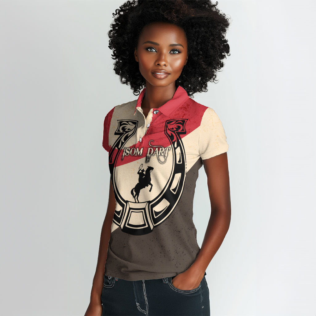 Isom Dart Legend Of The West Women Polo Shirt Vintage Horseshoe Western