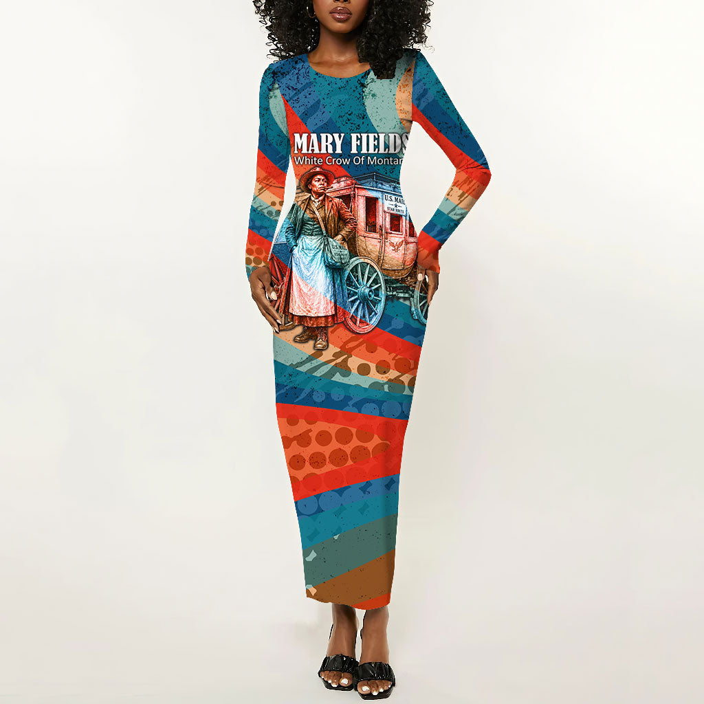 Mary Fields Stagecoach Long Sleeve Bodycon Dress Vintage Retro Grunge Aesthetic Wild West History
