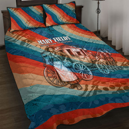 Mary Fields Stagecoach Quilt Bed Set Vintage Retro Grunge Aesthetic Wild West History