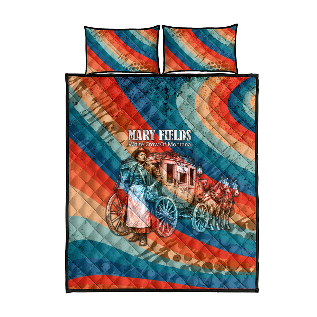 Mary Fields Stagecoach Quilt Bed Set Vintage Retro Grunge Aesthetic Wild West History