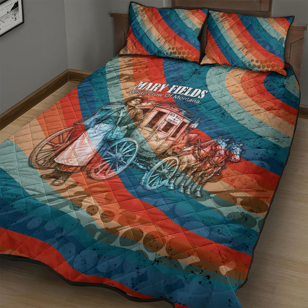 Mary Fields Stagecoach Quilt Bed Set Vintage Retro Grunge Aesthetic Wild West History