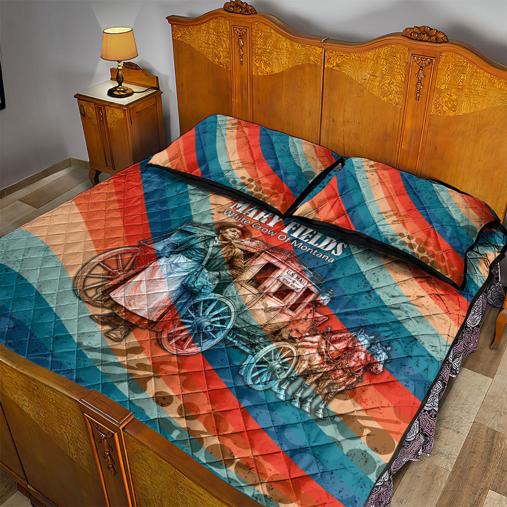 Mary Fields Stagecoach Quilt Bed Set Vintage Retro Grunge Aesthetic Wild West History