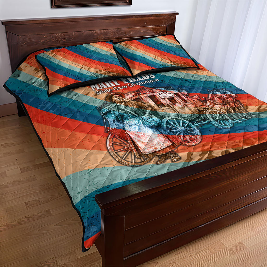 Mary Fields Stagecoach Quilt Bed Set Vintage Retro Grunge Aesthetic Wild West History