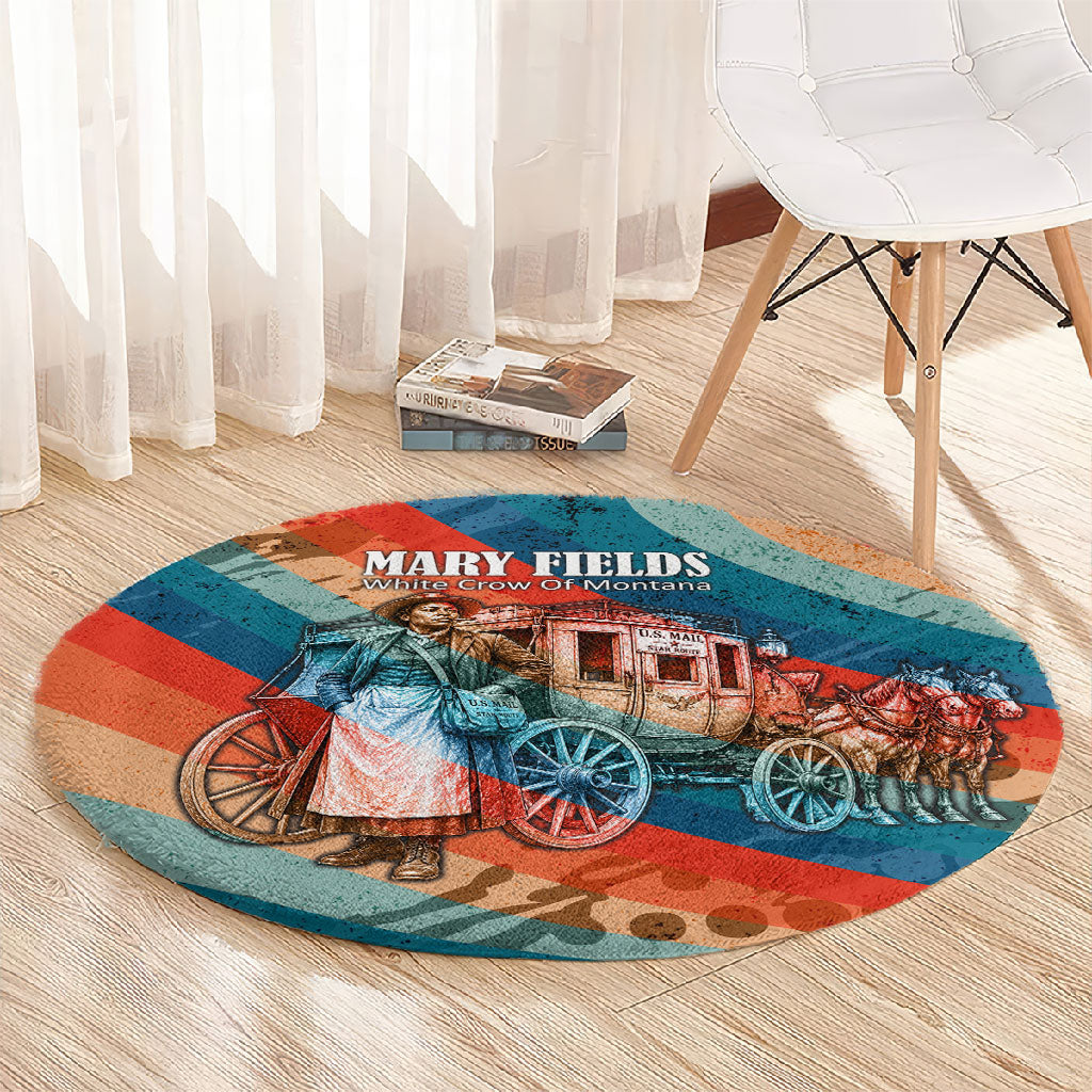 Mary Fields Stagecoach Round Carpet Vintage Retro Grunge Aesthetic Wild West History