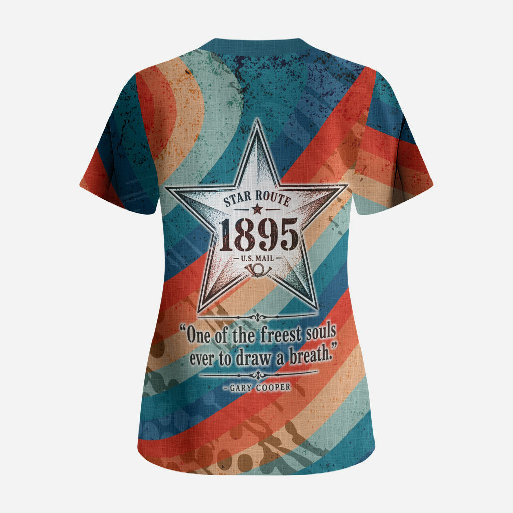 Mary Fields Stagecoach Scrub Top Vintage Retro Grunge Aesthetic Wild West History